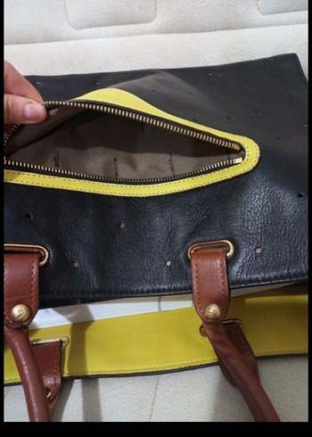 Siyah Deri Kadın Çanta Fendi marka - Görsel 5