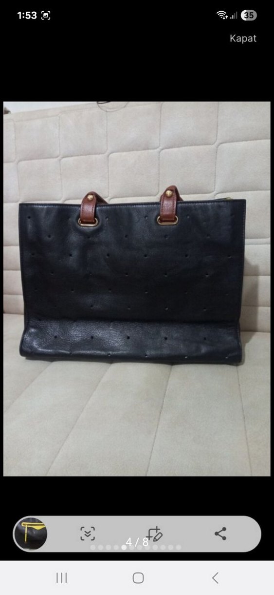 Siyah Deri Kadın Çanta Fendi marka - Görsel 4