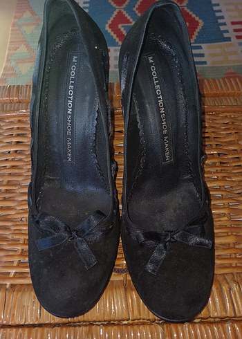 Siyah Süet Topuklu Kadın Stiletto - Görsel 2