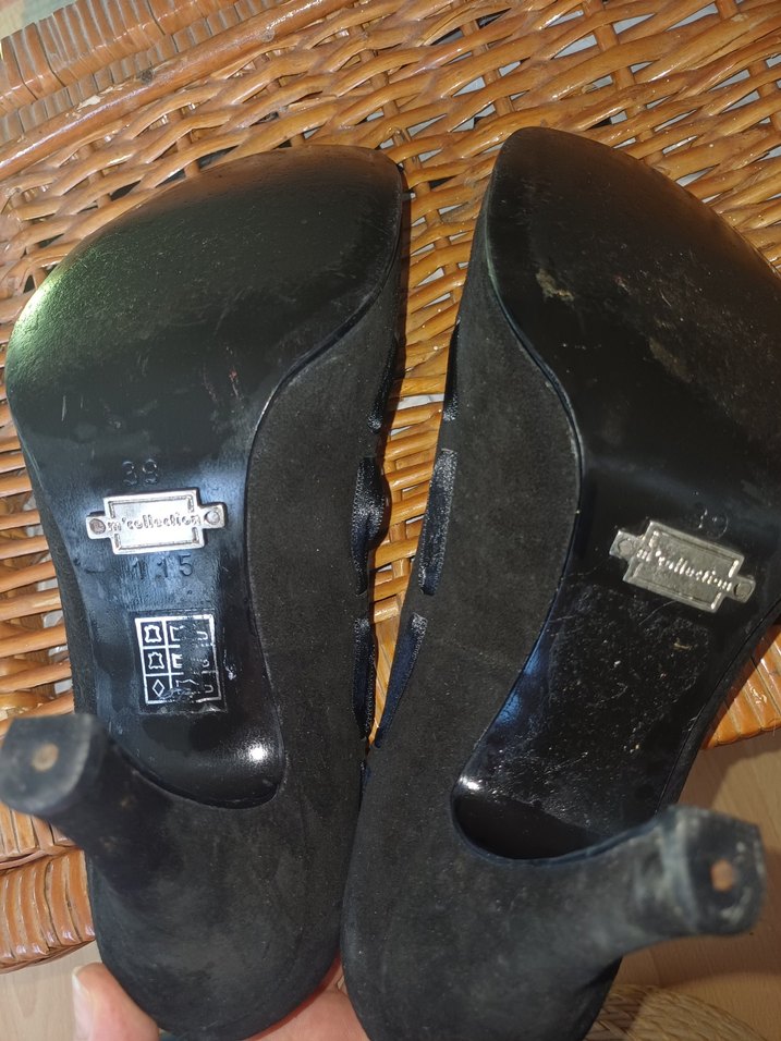 Siyah Süet Topuklu Kadın Stiletto - Görsel 5