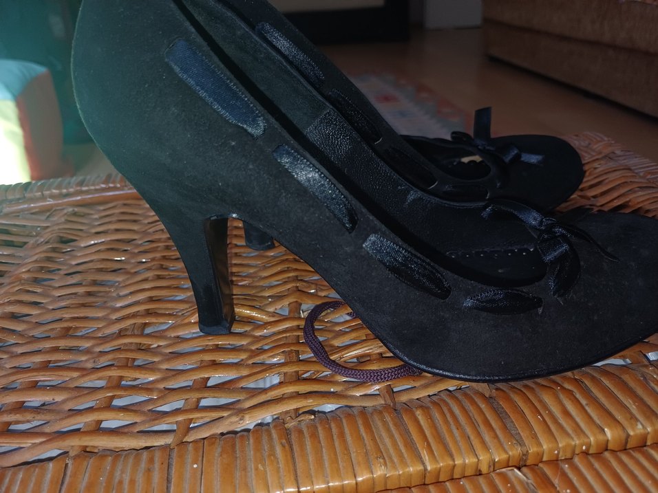 Siyah Süet Topuklu Kadın Stiletto - Görsel 4