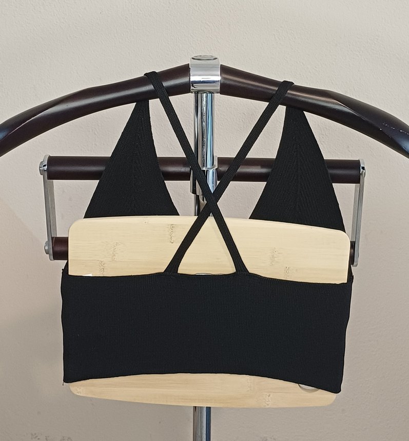 Siyah Spor Bralet, Kısa Kesim, İnce Askılı - Görsel 3