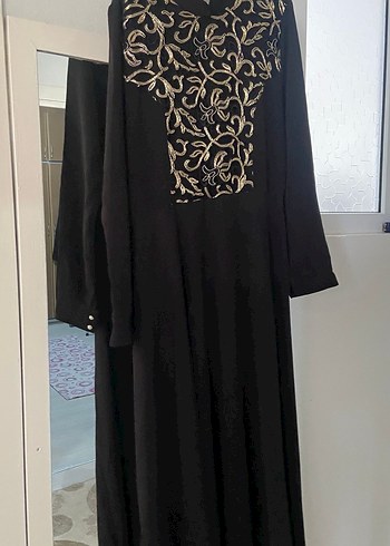 Nakışlı Siyah Uzun Kollu Gotik Kadın Elbise - Görsel 2