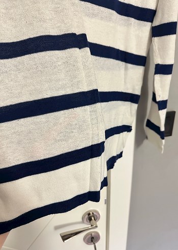 m Beden beyaz Renk Pull and Bear Çizgili Triko Kadın Kazak