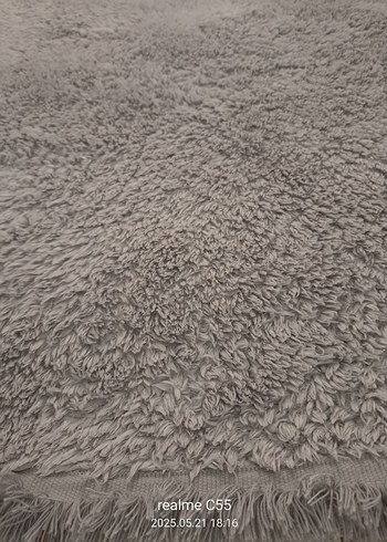 Diğer Beden Gri Peluş Yuvarlak Halı