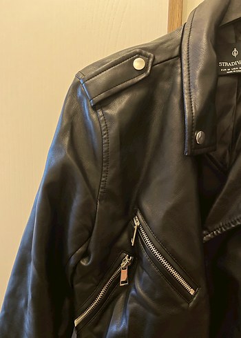 m Beden siyah Renk Kadın Siyah Deri Biker Ceket