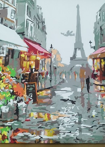 Renkli Paris Sokakları Tablosu