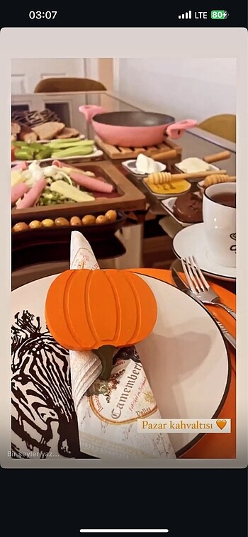 Bal kabağı Supla ve peçete yüzüğü - Görsel 3