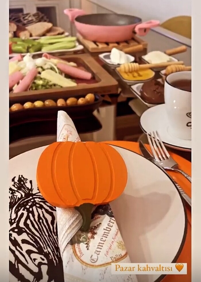 Bal kabağı Supla ve peçete yüzüğü - Görsel 3