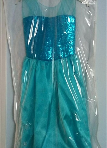 Prenses Elsa Kostümü Payetli Elbise 