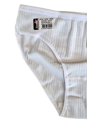 xxl Beden Beyaz Kadın Külot 3'lü Paket PAMUK Kaşkorse Fitilli Normal Bel