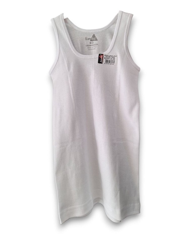 Beyaz Çocuk Atlet 3'lü Paket 3 lü Ribana Pamuk Erkek Çocuk Atlet - Görsel 2