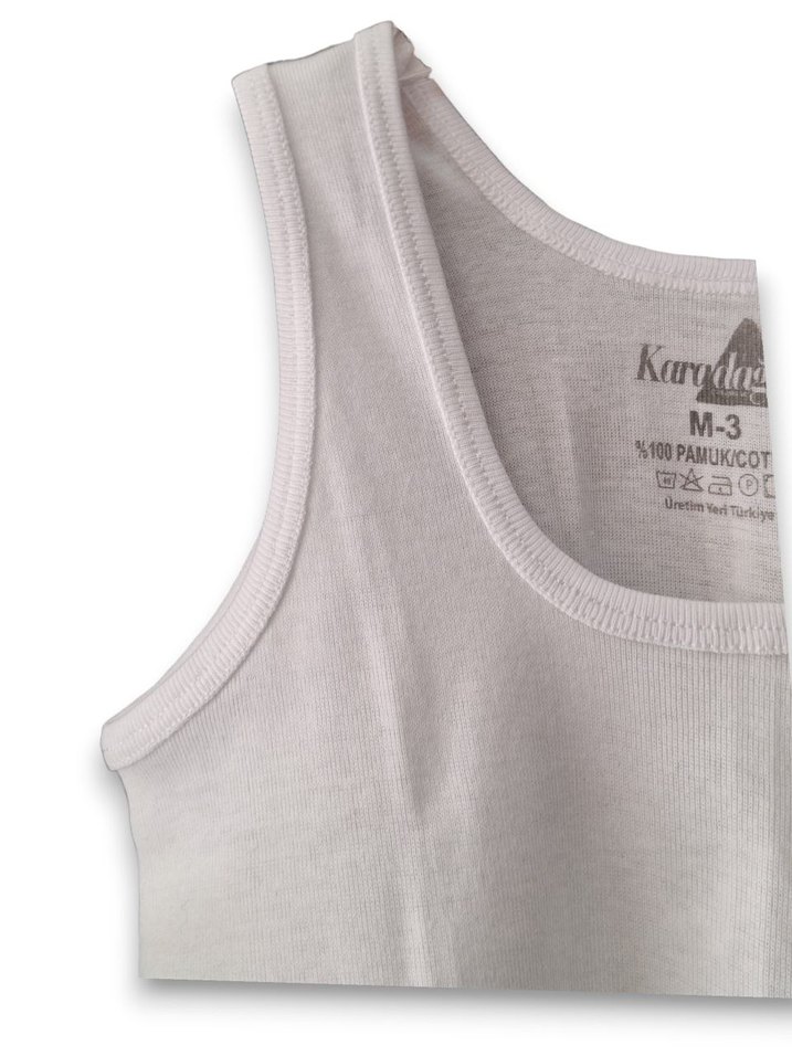 Beyaz Çocuk Atlet 3'lü Paket 3 lü Ribana Pamuk Erkek Çocuk Atlet - Görsel 4