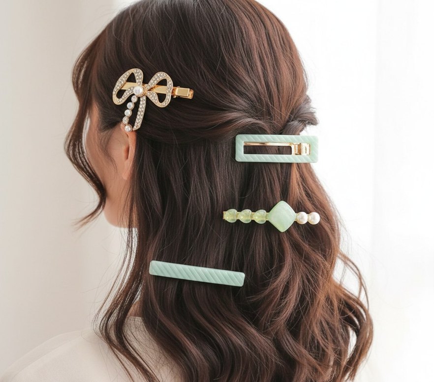 Boncuklu Çok Renkli Bohem Saç Tokaları - Görsel 4