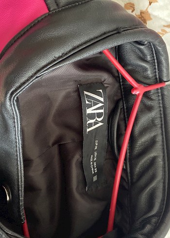 Kadın Pembe Deri Biker Ceket - Görsel 3