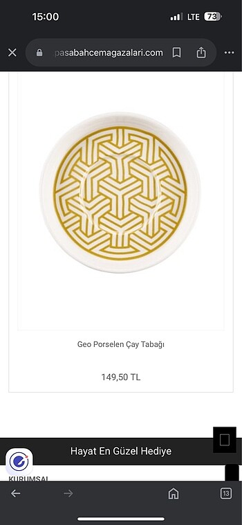 Beden Paşabahçe mağazaları geo çay tabağı