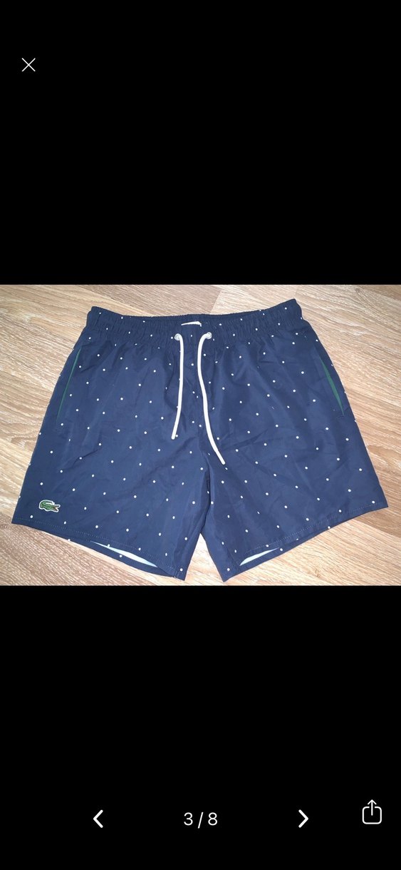 Lacoste Erkek Lacivert Puantiyeli Şort Mayo - Görsel 2