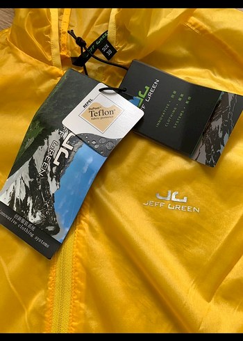Jeff Green Sarı Kapüşonlu Fermuarlı Yağmurluk - Görsel 2