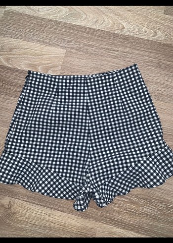 Ekose Desenli Fırfırlı Mini şort - Görsel 5