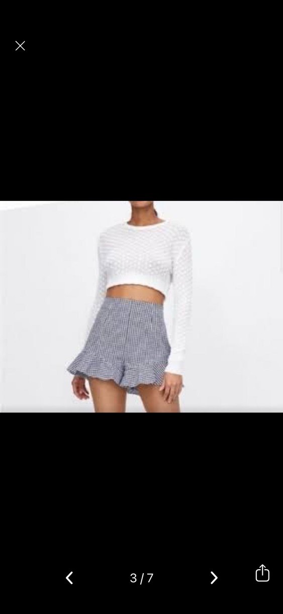 Ekose Desenli Fırfırlı Mini şort - Görsel 2