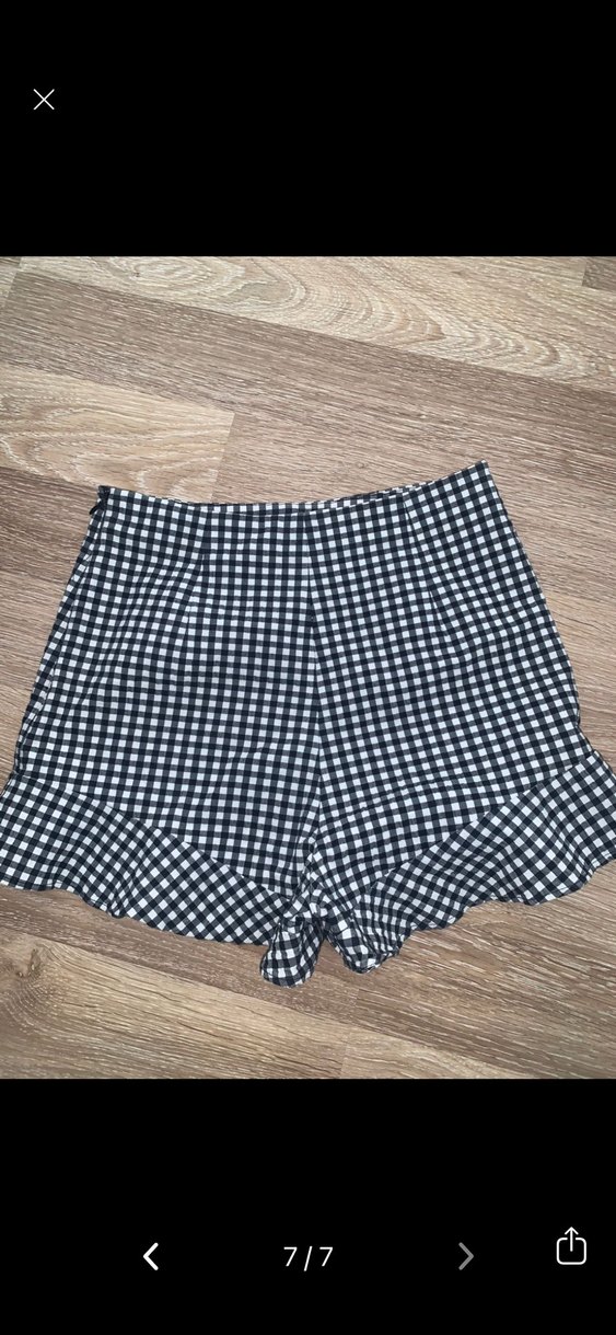 Ekose Desenli Fırfırlı Mini şort - Görsel 5