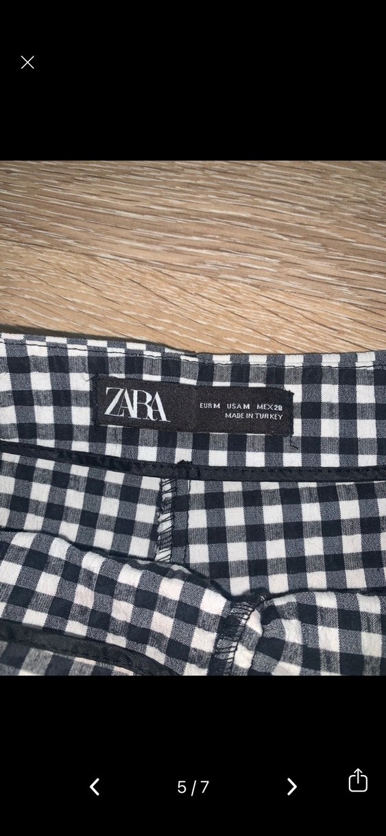 Ekose Desenli Fırfırlı Mini şort - Görsel 4