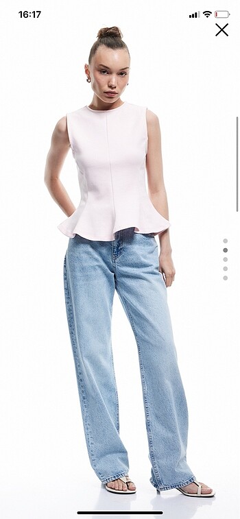 Koton pamuklu volanli peplum bluz