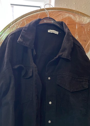 Diğer Düğmeli Siyah Kadın Denim Ceket