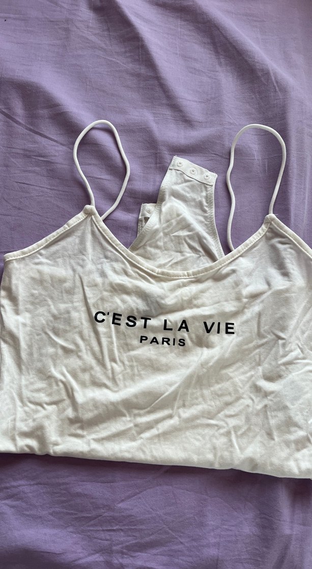 Beyaz İnce Askılı Pamuklu Kadın Atlet - Görsel 2