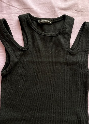 Siyah Kadın Askısız Fitted Atlet - Görsel 2