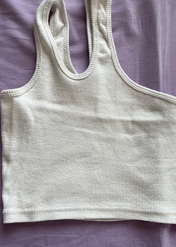 Beyaz Keten Straplez Kadın Atlet - Görsel 2