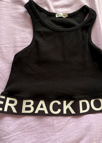 Siyah Yüksek Yakalı Spor Crop Top - Görsel 4