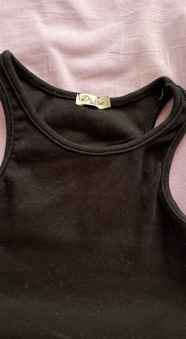 Siyah Yüksek Yakalı Spor Crop Top - Görsel 2