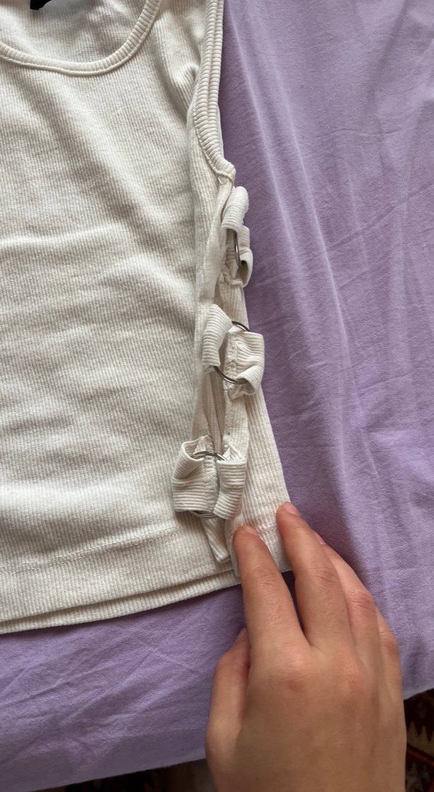 Beyaz Kolsuz Basic Kadın Atlet - Görsel 3