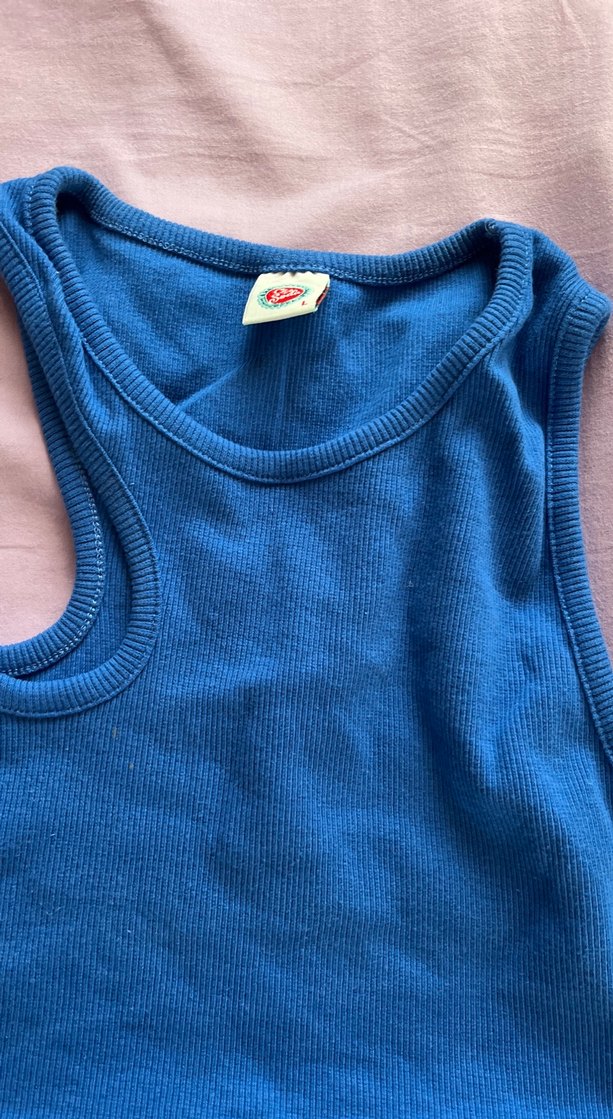 Mavi Kolsuz Denim Atlet - Görsel 3