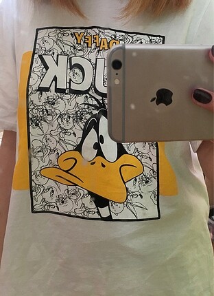 m Beden Daffy duck lı beyaz t shirt