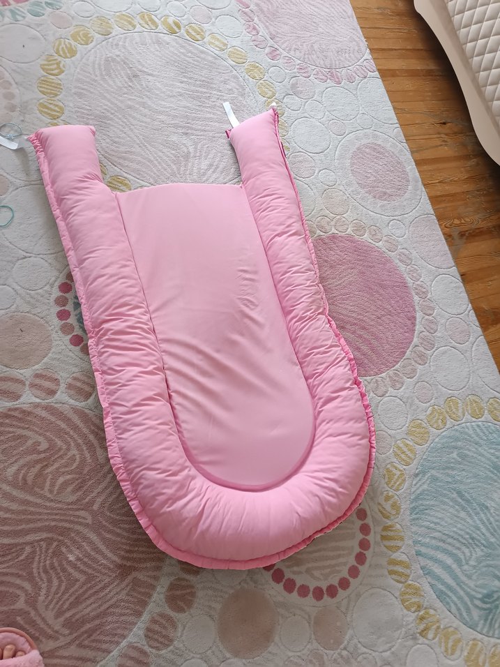 Renkli Desenli Pembe Bebek Yatağı - Görsel 3