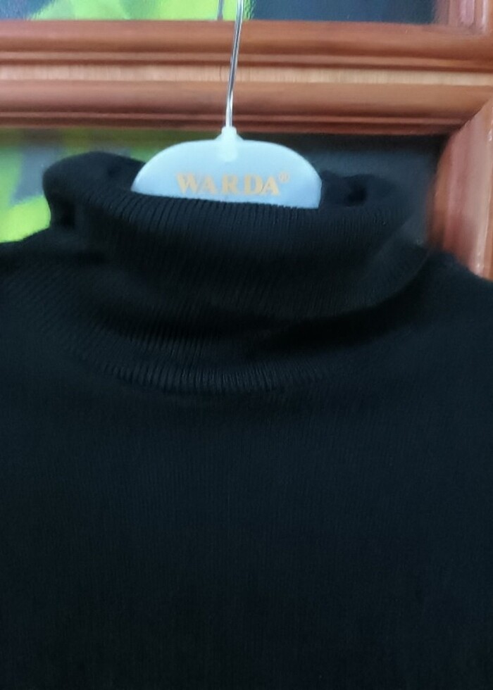 Siyah boğazlı triko kazak  - Görsel 2