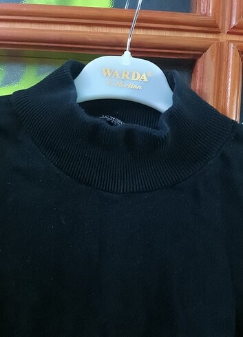 Yarım boğazlı siyah triko kazak  - Görsel 4