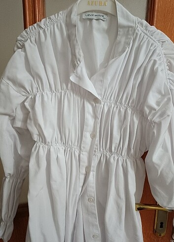 Büzgü lastikli gomlek - Görsel 5