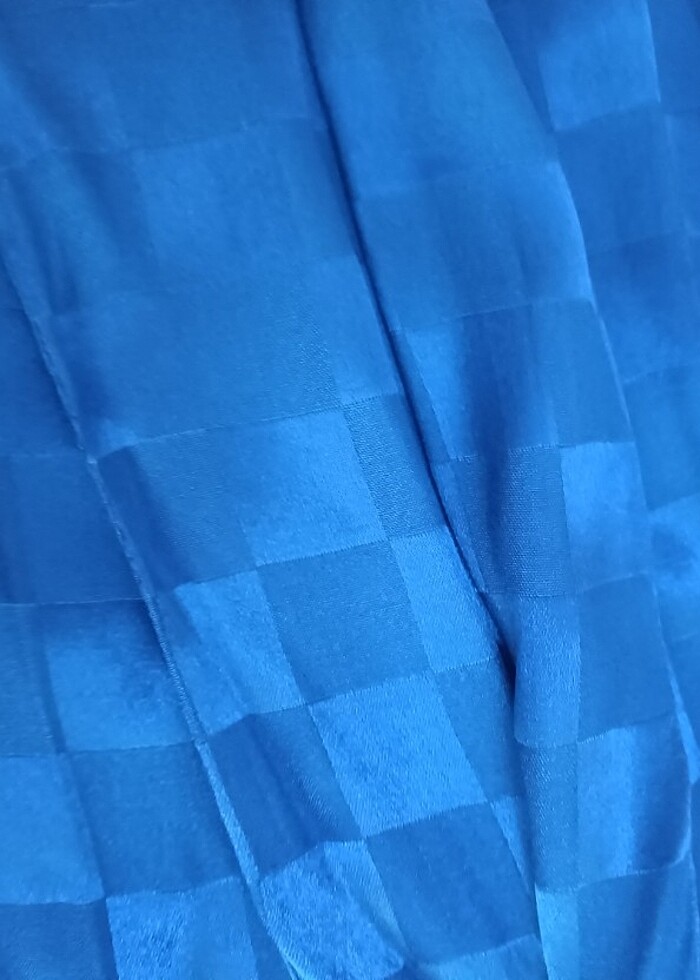 Indigo renk dama desenli şal - Görsel 2