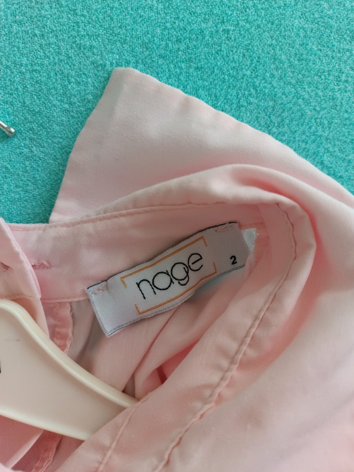 Pembe Fırfırlı Keten  Gömlek - Görsel 5