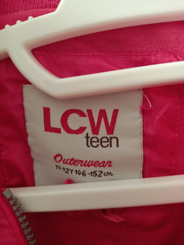 Pembe Rahat Kesim Fermuarlı kız çocuk Ceket - Görsel 3