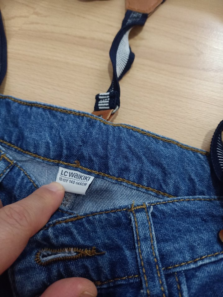 Mavi Erkek çocuk Kot Tulum Bol Kesim - Görsel 2