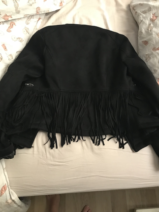s Beden siyah Renk Siyah Nubuk püsküllü ceket