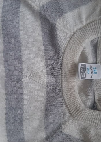 LC Waikiki Erkek Çocuk Gri Çizgili Triko Kazak