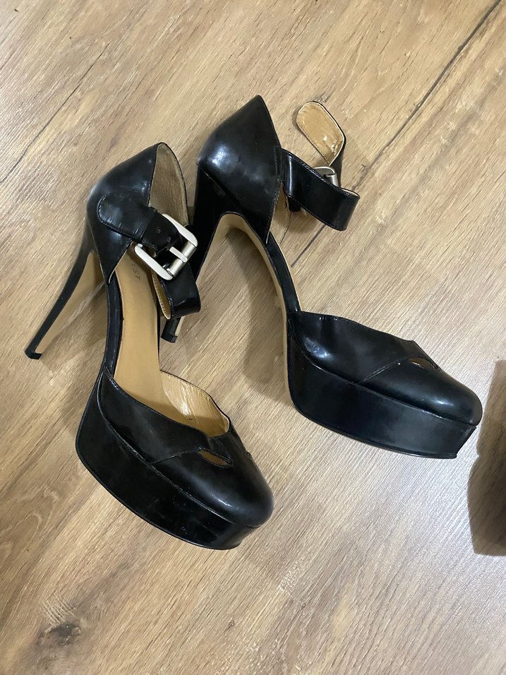 Siyah Platform Topuklu Kadın Ayakkabı Ninewest 40 - Görsel 2