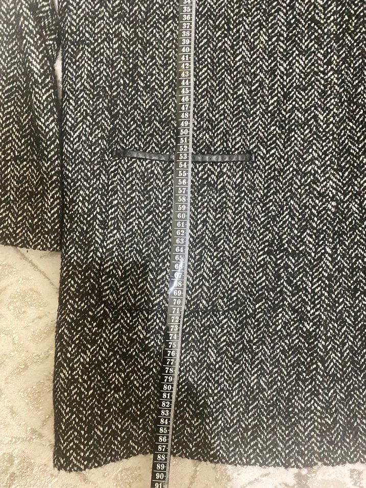 Kapüşonlu gri desenli kaban xl - Görsel 4