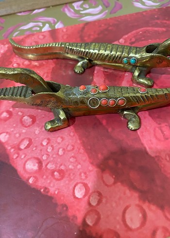 Renkli Taşlı Altın Timsah fındık kırma aparatları - Görsel 7