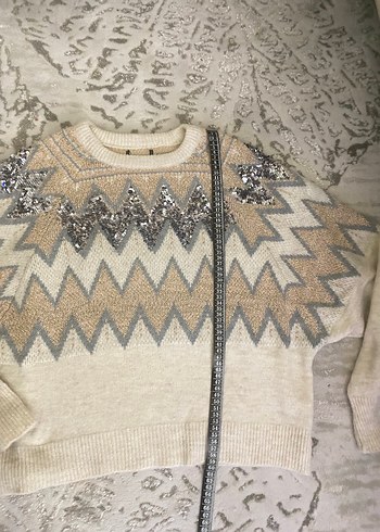 Payetli zara kazak - Görsel 5